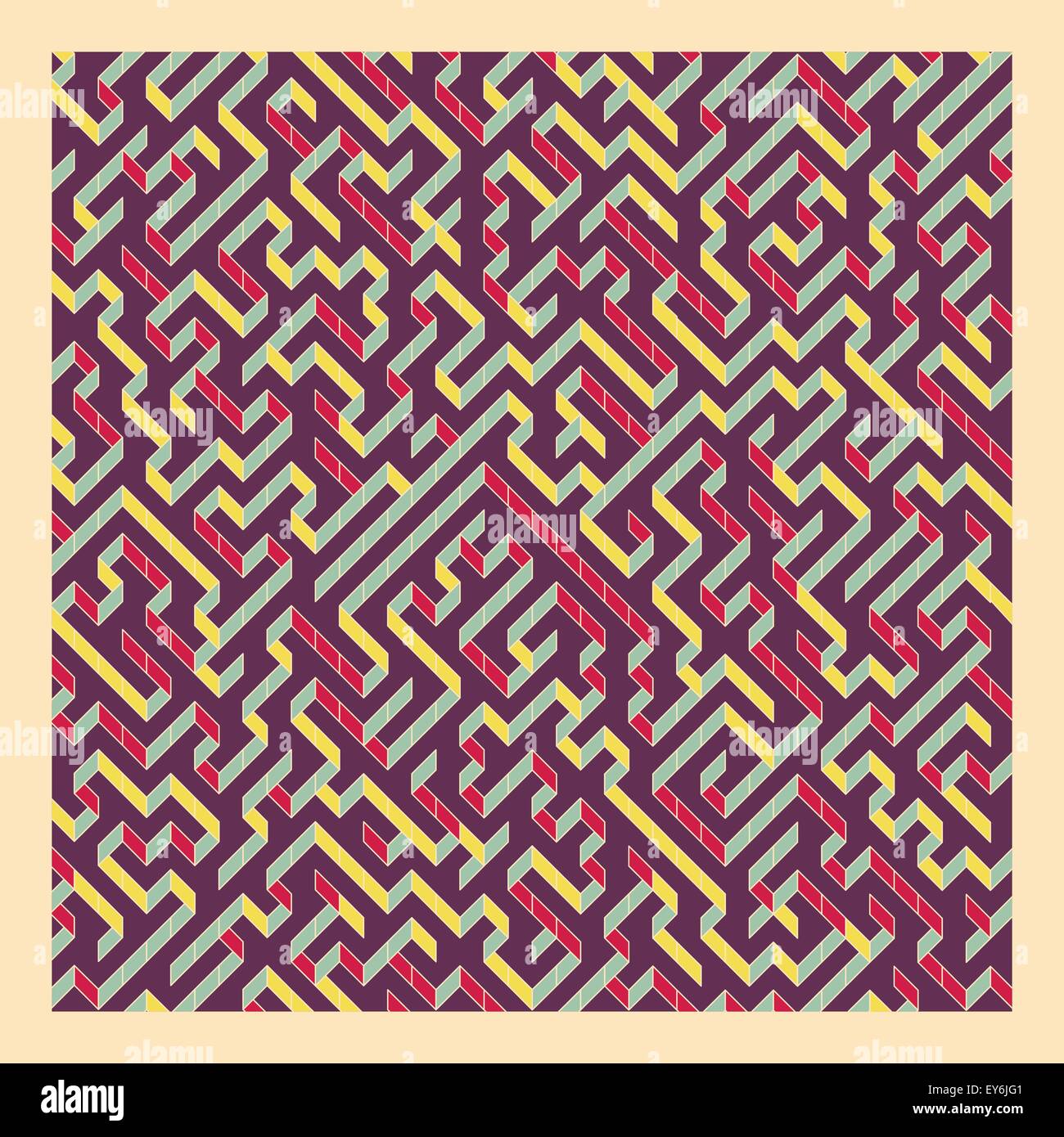 Labyrinth. Vektor-Illustration des Labyrinths. Einsetzbar für Wallpaper, Hintergrund, Buch-Cover. Stock Vektor