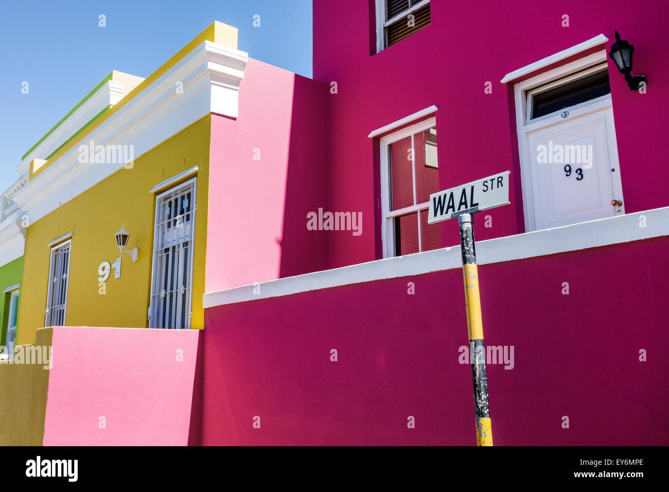 Kapstadt Südafrika, Bo-Kaap, Schotsche Kloof, Malaiisches Viertel, Muslim, Viertel, Waal Wale Street, farbenfroh, Häuser, Häuser, SAfri150309162 Stockfoto