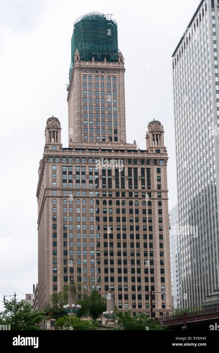 Die 1920er-Jahre-Hochhaus am 35 East Wacker Drive in Chicago, in der Regel als die Juweliere Gebäude bekannt. Stockfoto