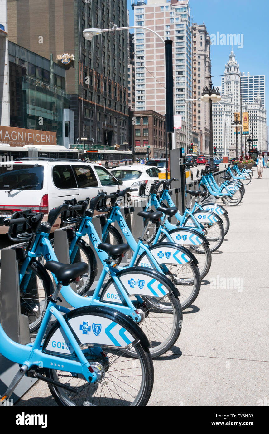 Chicago Fahrrad Verleih Schema. Stockfoto