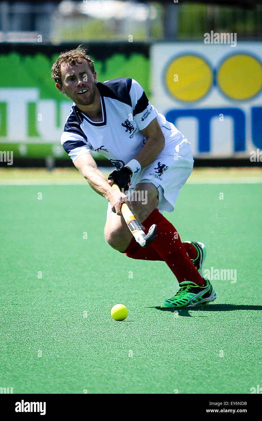 Prag, Tschechische Republik. 22. Juli 2015. Rollstuhlbasketball-Meisterschaften II Spiel zwischen Schottland und der Ukraine. Bildnachweis: Petr Toman/Alamy Live-Nachrichten Stockfoto