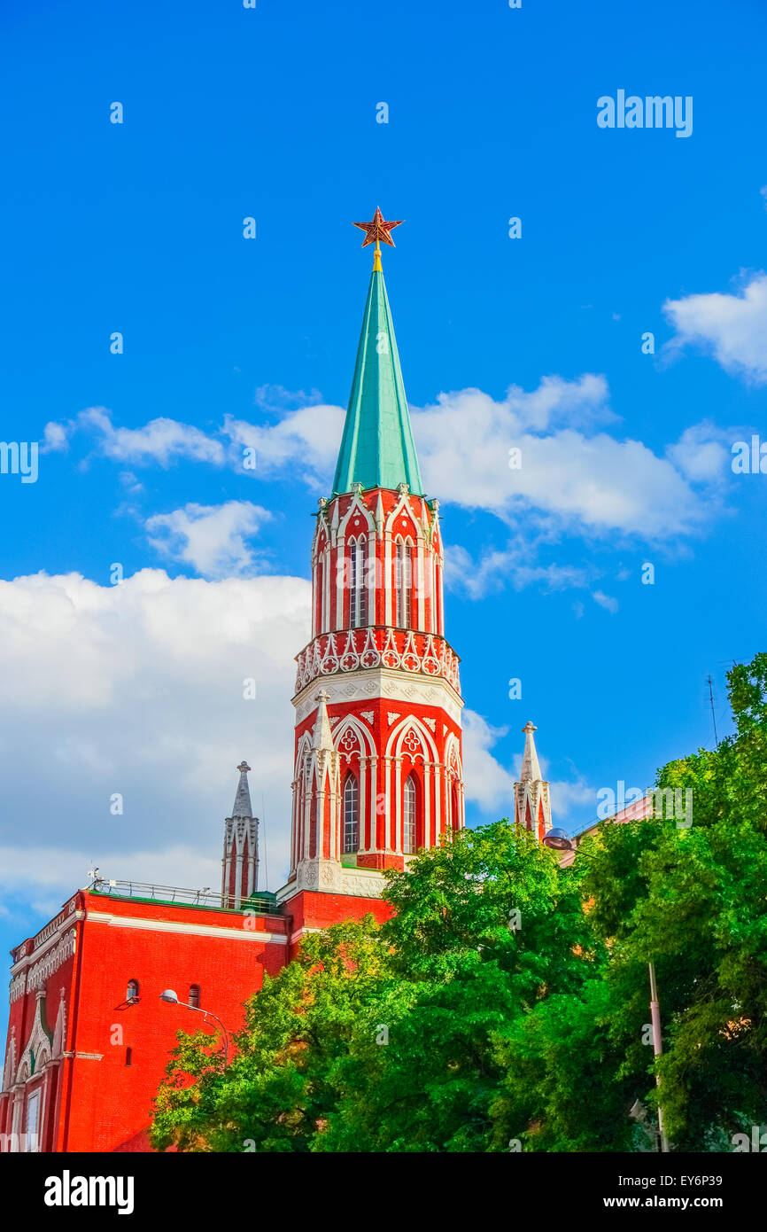 Nikolskaya Turm des Kreml in Moskau Stockfoto