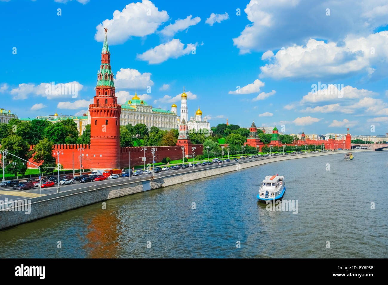 Ansicht des Moskauer Kreml und Moskwa Stockfoto