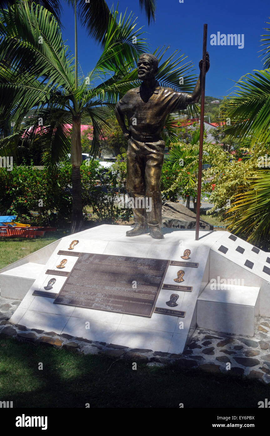 Freiheitsstatue Aktivist Noel Lloyd (1936-2008) in den Park nach ihm benannt, in Road Town, Tortola, Virgin Islands (von Michael Meghiro) Stockfoto