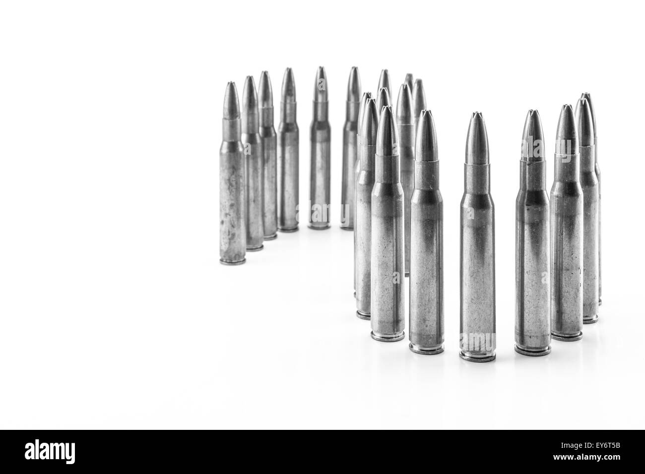 Komposition mit hohl-Punkt Munition für Gewehr Stockfoto
