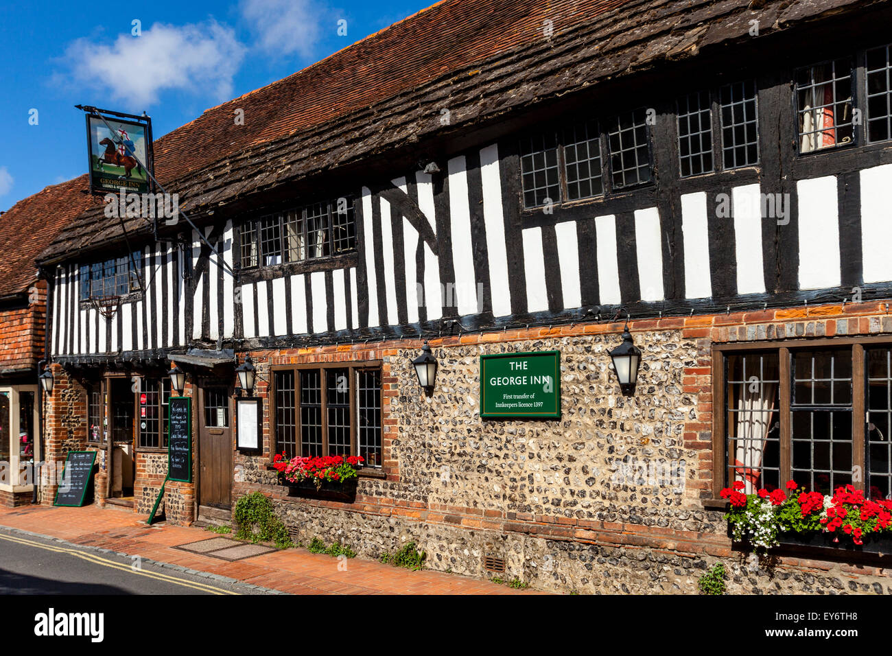 Das George Inn, Touristenort, Sussex, UK Stockfoto