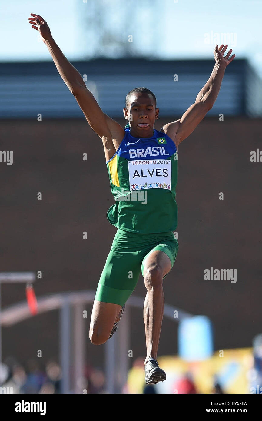 Toronto, Ontario, Kanada. 22. Juli 2015. Higor Alves von Brasilien in der Weitsprung Veranstaltung bei den Toronto 2015 Pan Am Games. Bildnachweis: ZUMA Press, Inc./Alamy Live-Nachrichten Stockfoto