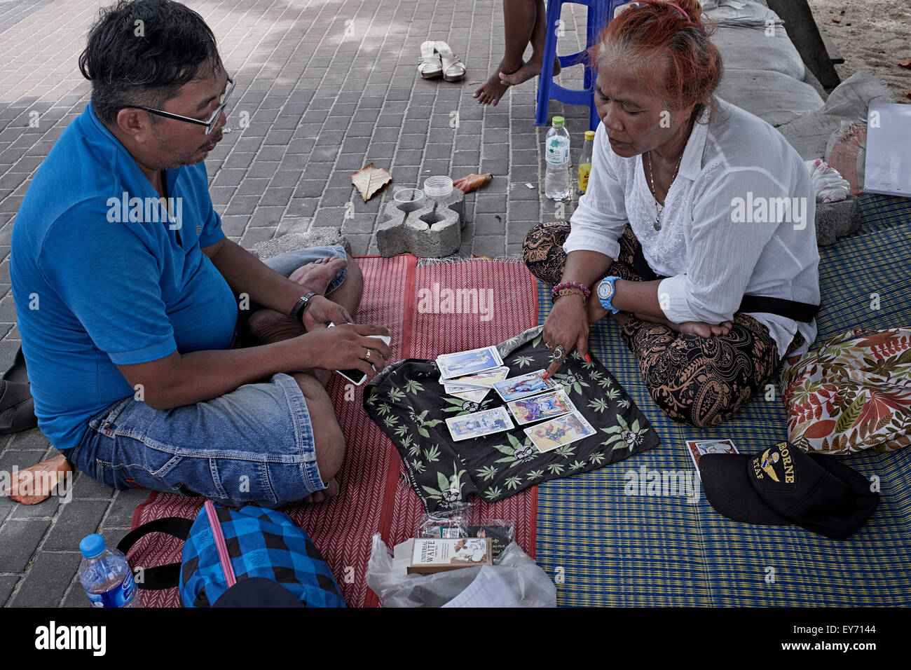 Tarot Card-Reader Thailand S. E. Asien Stockfoto