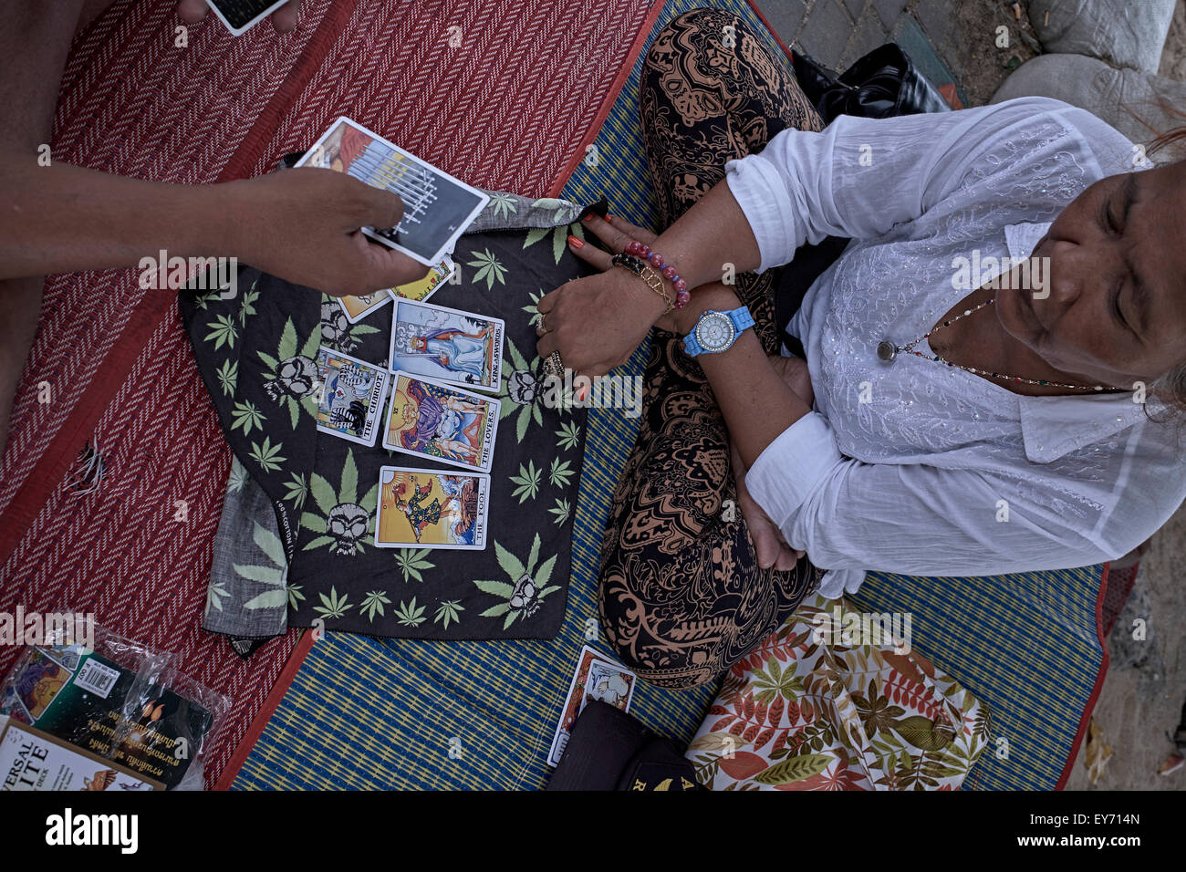 Tarot Card-Reader Thailand S. E. Asien Stockfoto