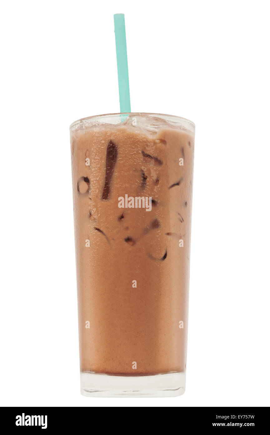 Eis-Milch-Coco, isoliert auf weißem Hintergrund, Schneidepfad Stockfoto