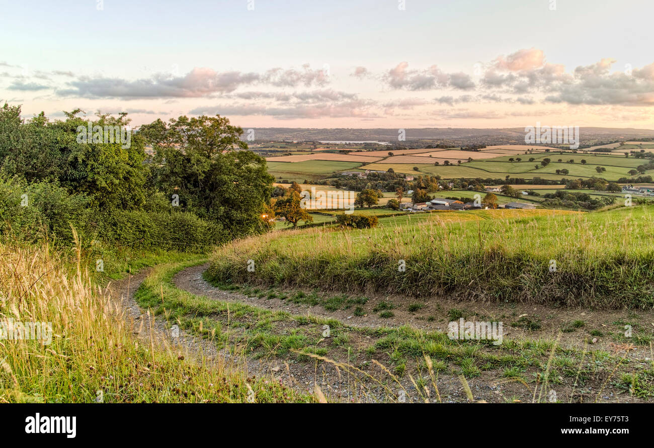 Blick vom Maes Knoll Wallburg Stockfoto