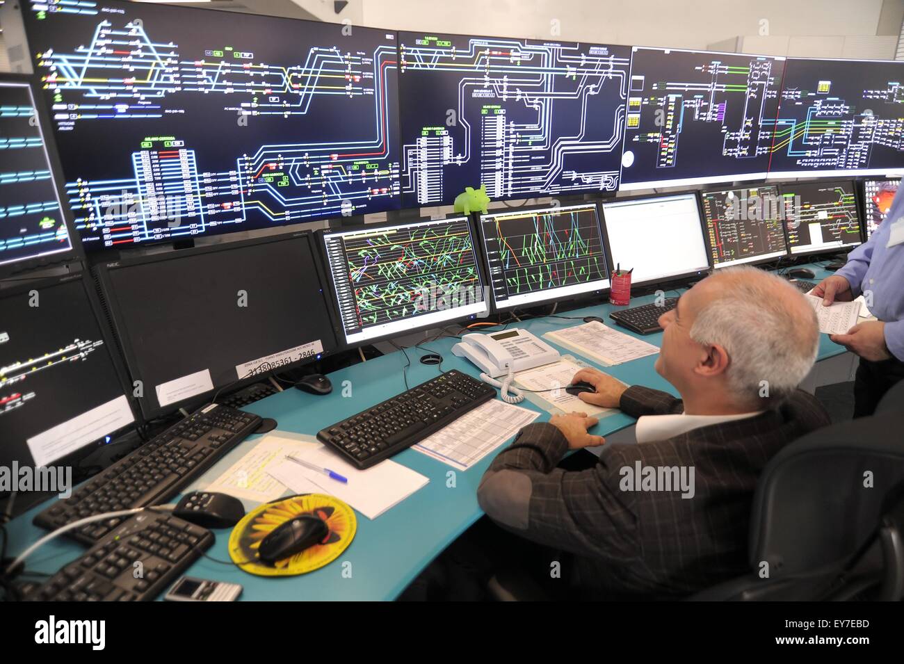 Mailand (Italien), Control Center von Greco-Pirelli, verwaltet alle Bewegungen der Schiene in Norditalien Stockfoto