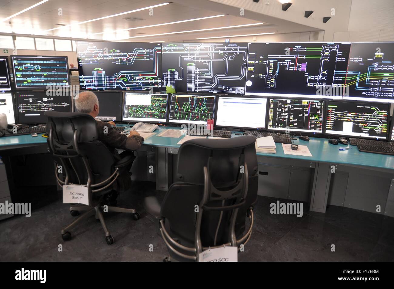 Mailand (Italien), Control Center von Greco-Pirelli, verwaltet alle Bewegungen der Schiene in Norditalien Stockfoto