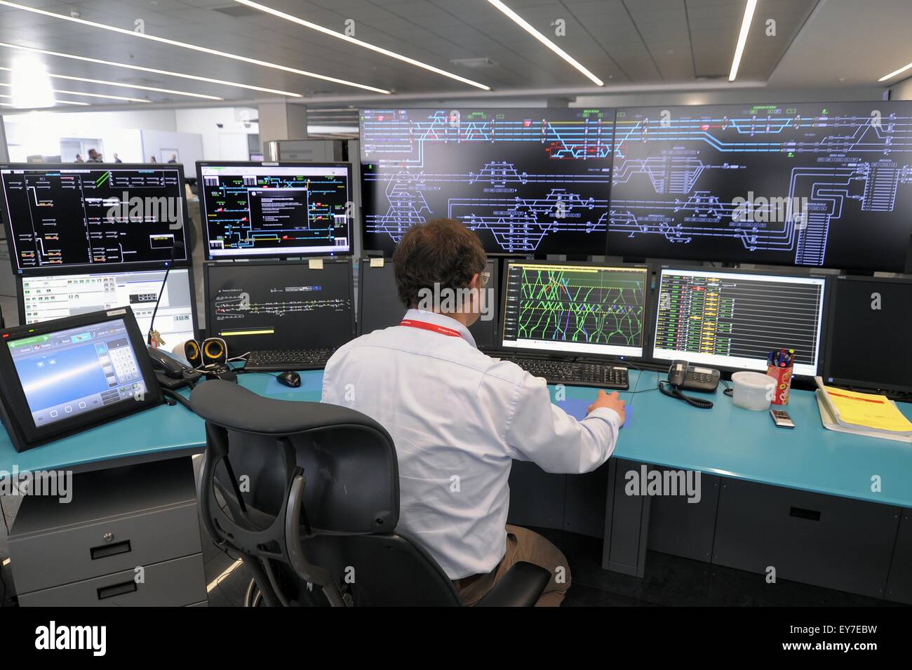 Mailand (Italien), Control Center von Greco-Pirelli, verwaltet alle Bewegungen der Schiene in Norditalien Stockfoto