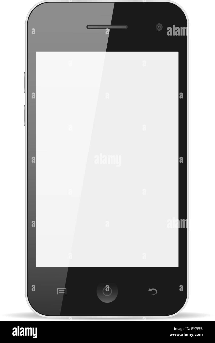 Smartphone mit unbelegten Schirm isoliert auf weißem Hintergrund, Vektor-eps10 Stock Vektor