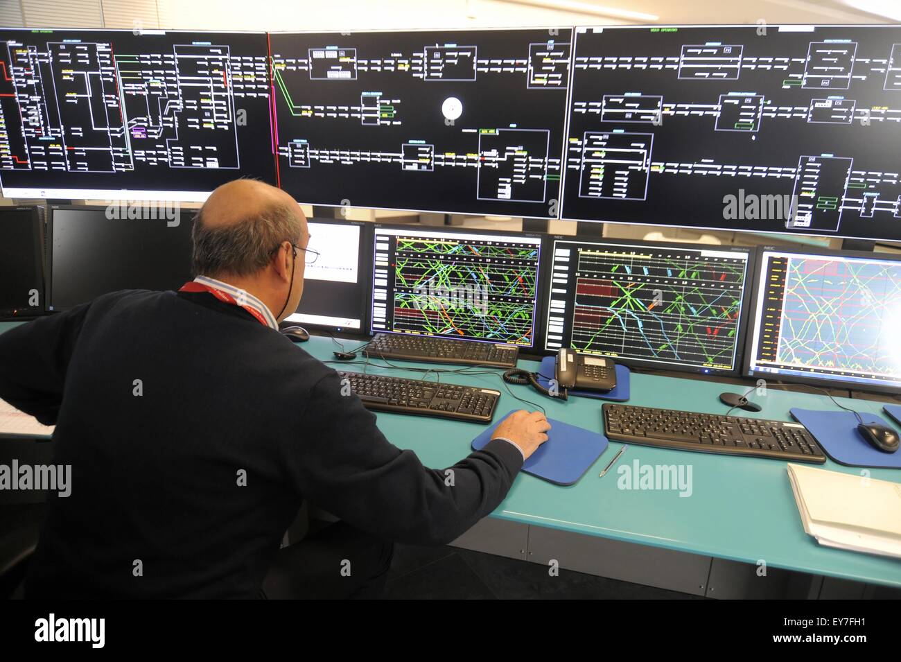 Mailand (Italien), Control Center von Greco-Pirelli, verwaltet alle Bewegungen der Schiene in Norditalien Stockfoto