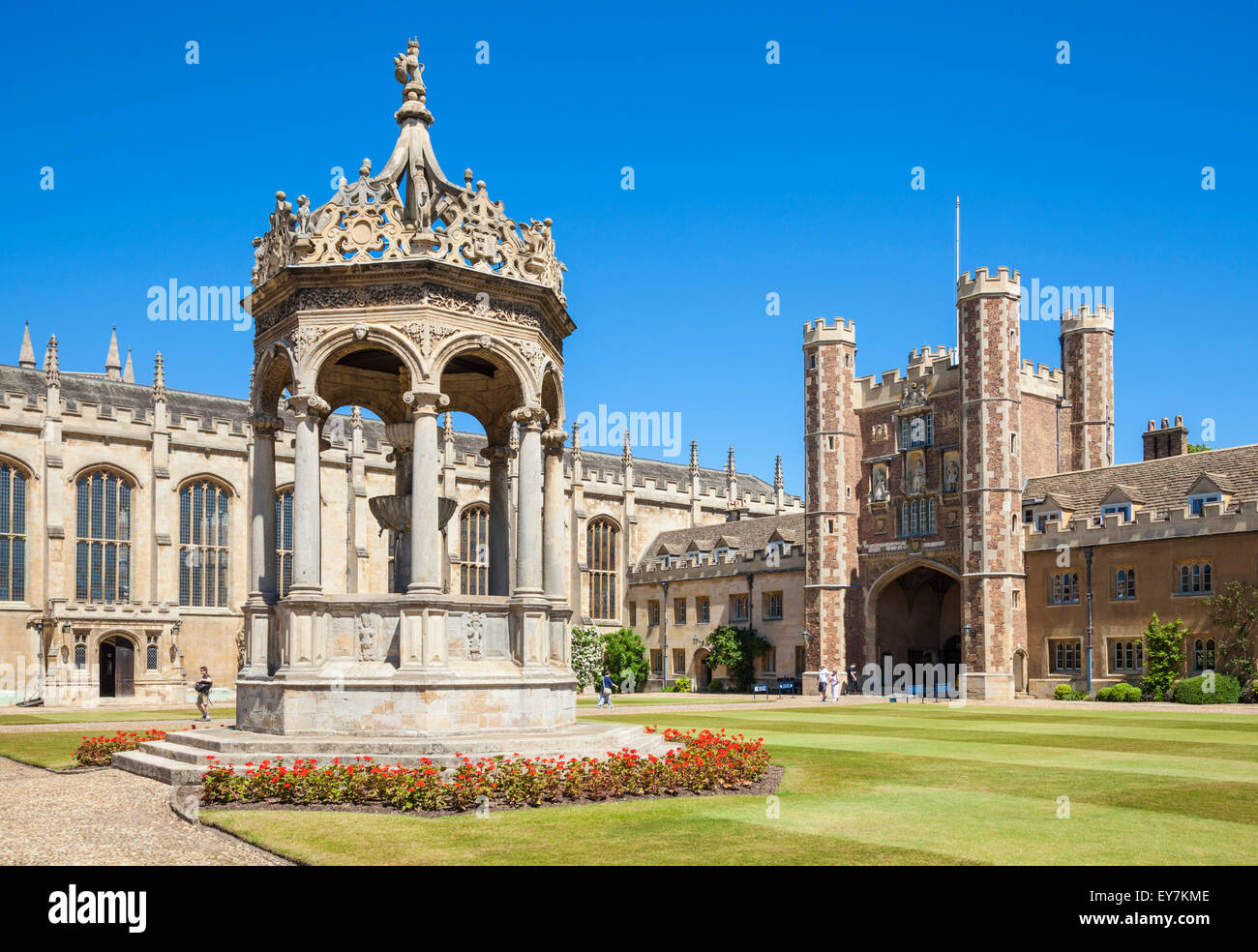Cambridge University Trinity College The Great Court Trinity College Cambridge University Cambridge Cambridgeshire England Großbritannien GB EU Europa Stockfoto