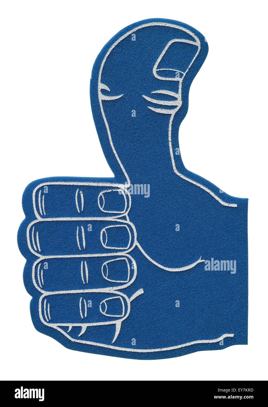 Schwamm-Schaum-Daumen hoch Stockfoto