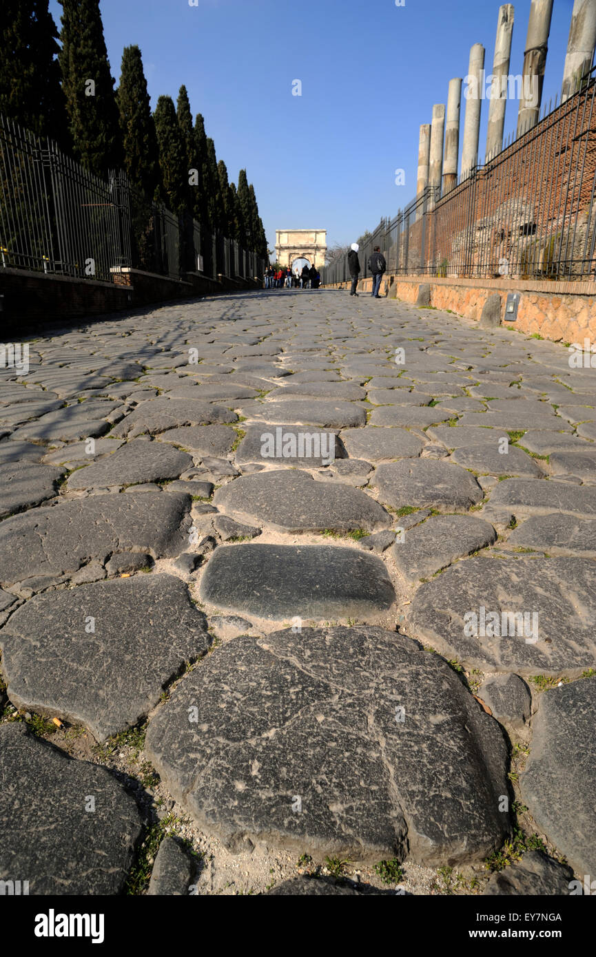 Italien, Rom, Forum Romanum, Via Sacra Stockfoto