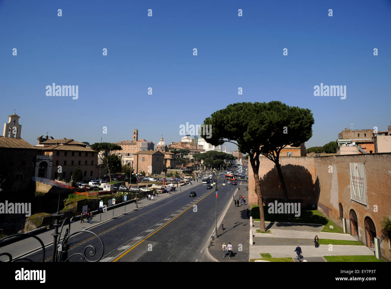 Italien, Rom, Via dei Fori Imperiali, Imperial Forums Street Stockfoto
