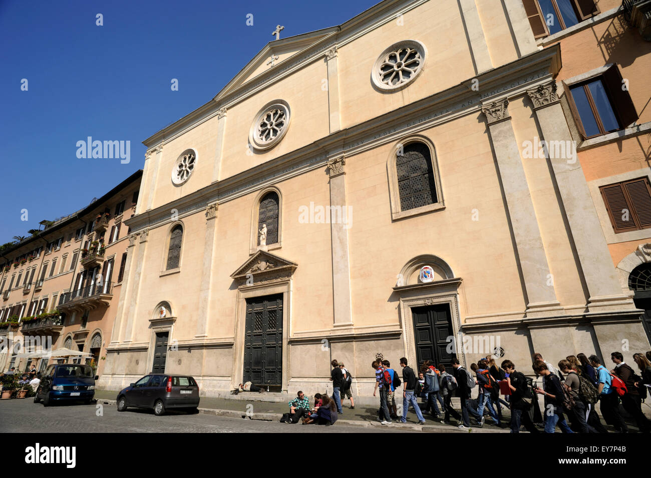 italien, rom, Piazza navona, Kirche der nostra signora del sacro cuore (unsere Dame des heiligen Herzens), auch bekannt als san giacomo degli spagnoli Stockfoto
