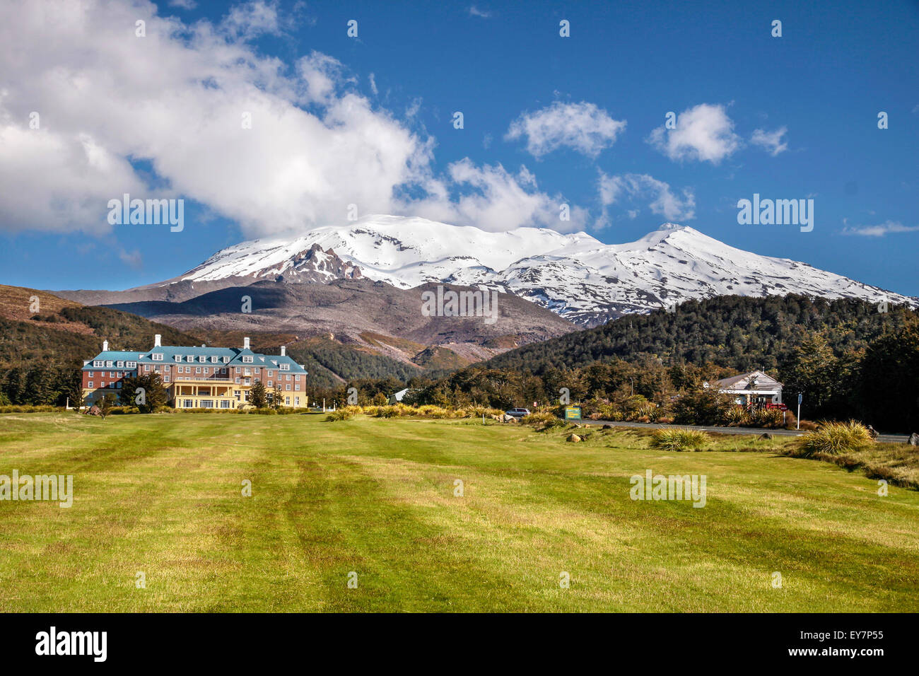 Chateau Tongariro im Tongariro National Park, Manawatu-Wanganui, Neuseeland Stockfoto
