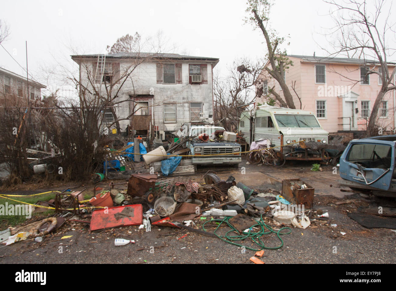 Massenvernichtungswaffen im Zuge des Hurrikans Katrina in New Orleans. Stockfoto