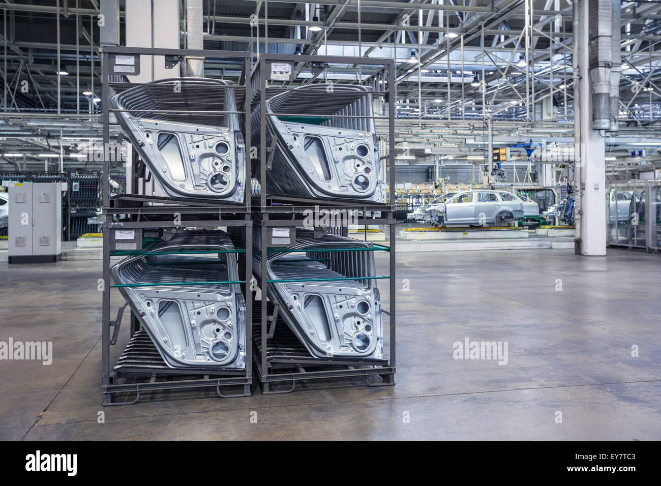 Ersatzteile in einer Autofabrik Stockfoto