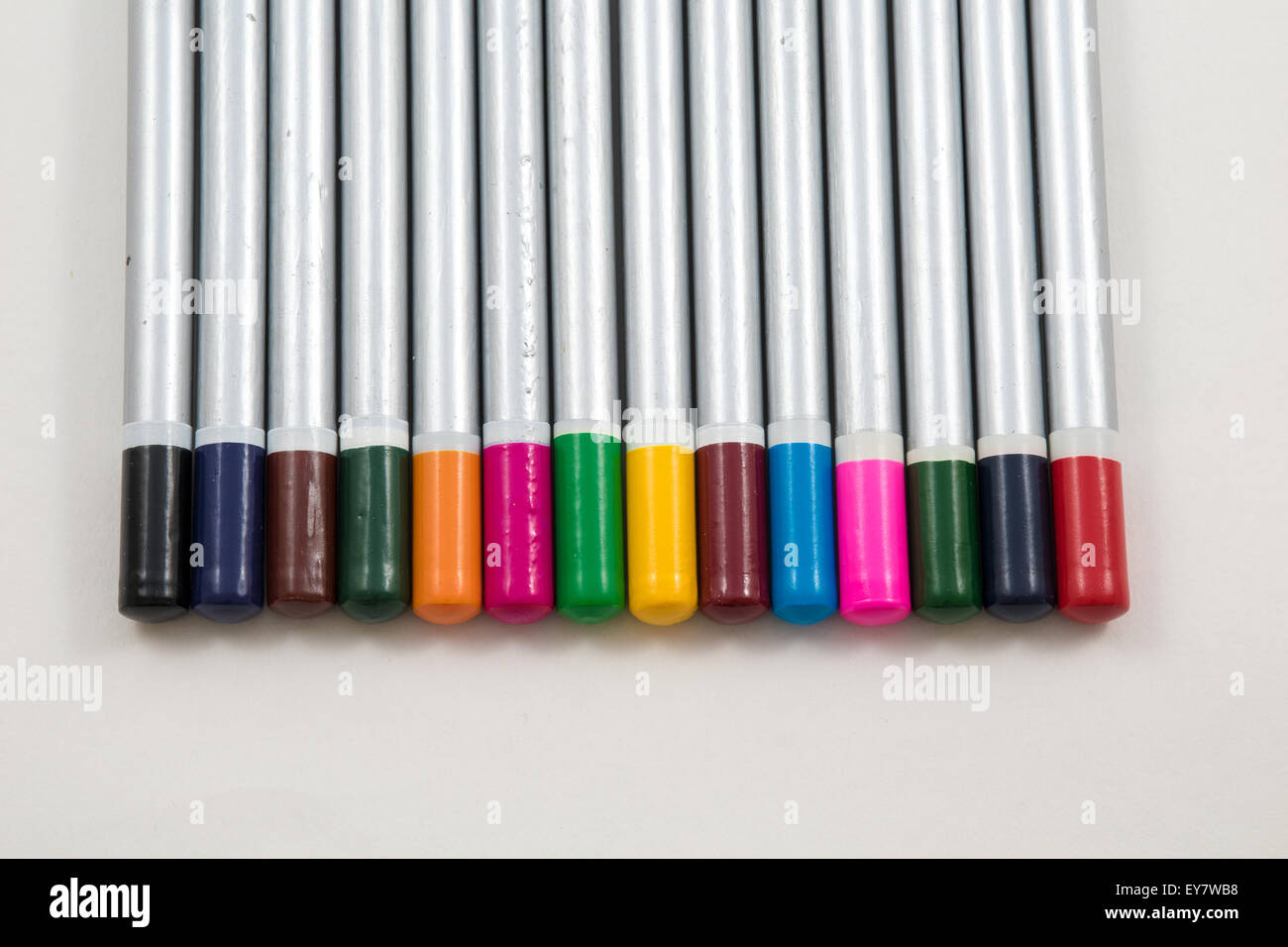 Färbung Bleistift endet mit Bleistift Farbe Stockfoto