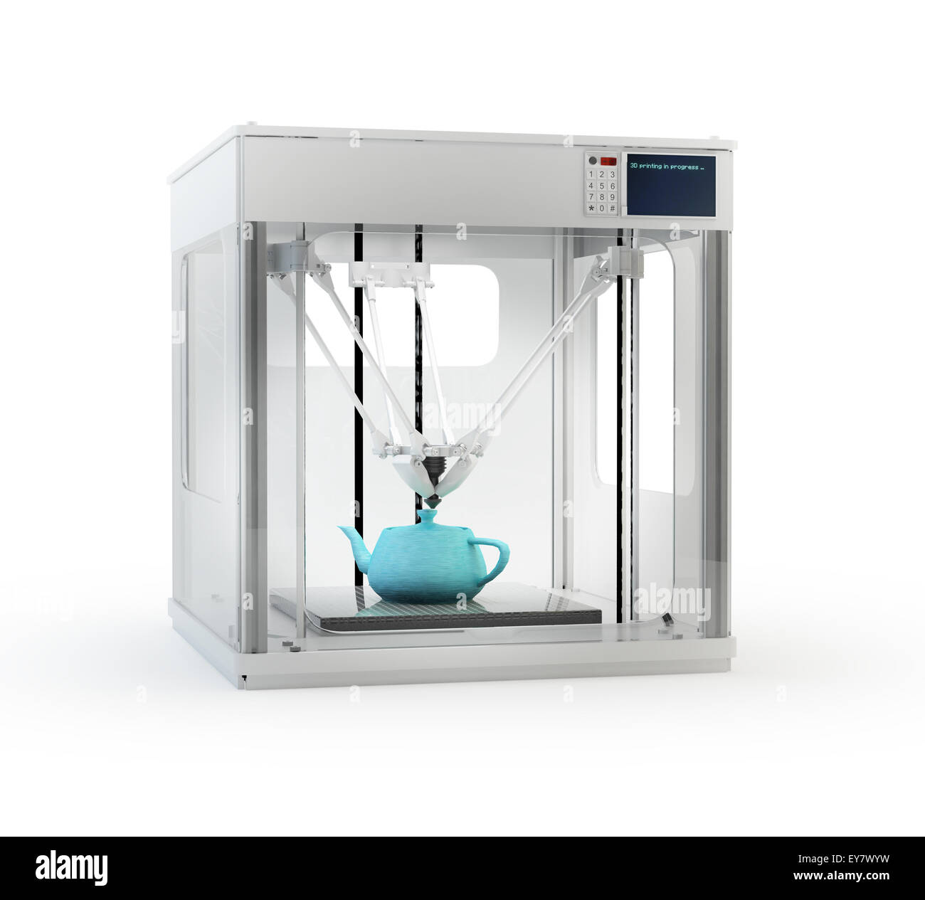 Drucken einer Teekanne - rapid-Prototyping 3D-Drucker-Maschine Stockfoto