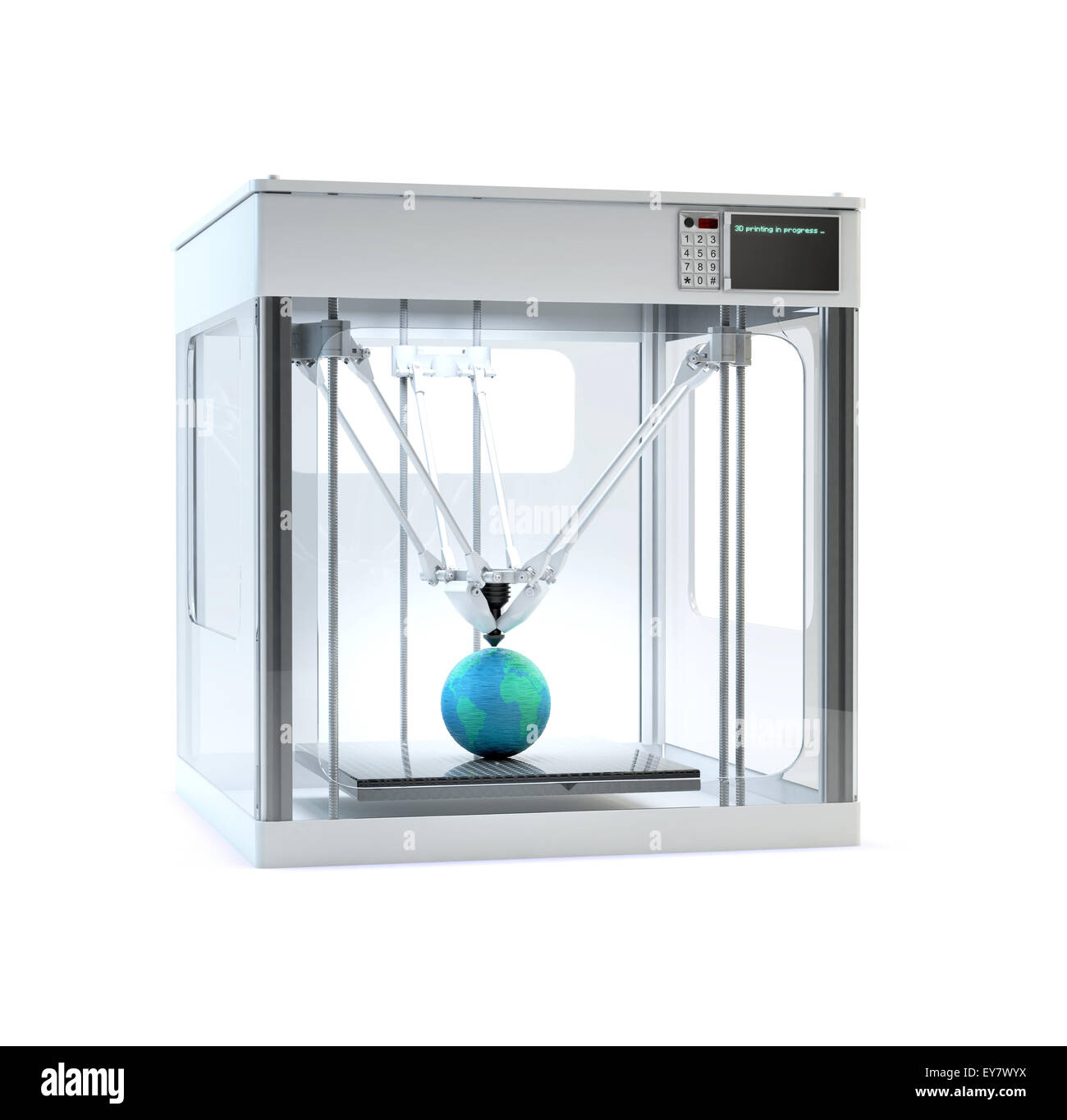 Drucken eines Globus - rapid-Prototyping 3D-Drucker-Maschine Stockfoto