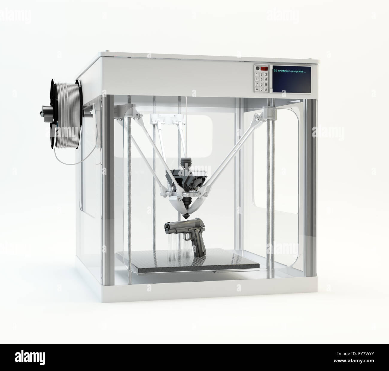 3D-Drucker Maschine drucken eine Waffe Stockfoto