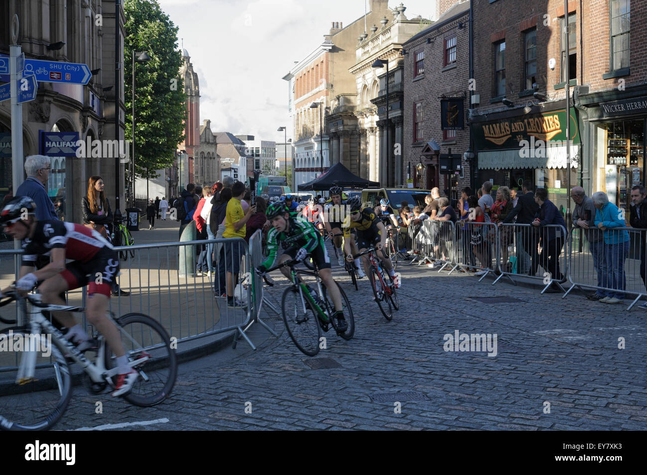Grand Prix von British Cycling, Stadtzentrum von Sheffield 2015 England, Sportveranstaltung Großbritannien Stockfoto