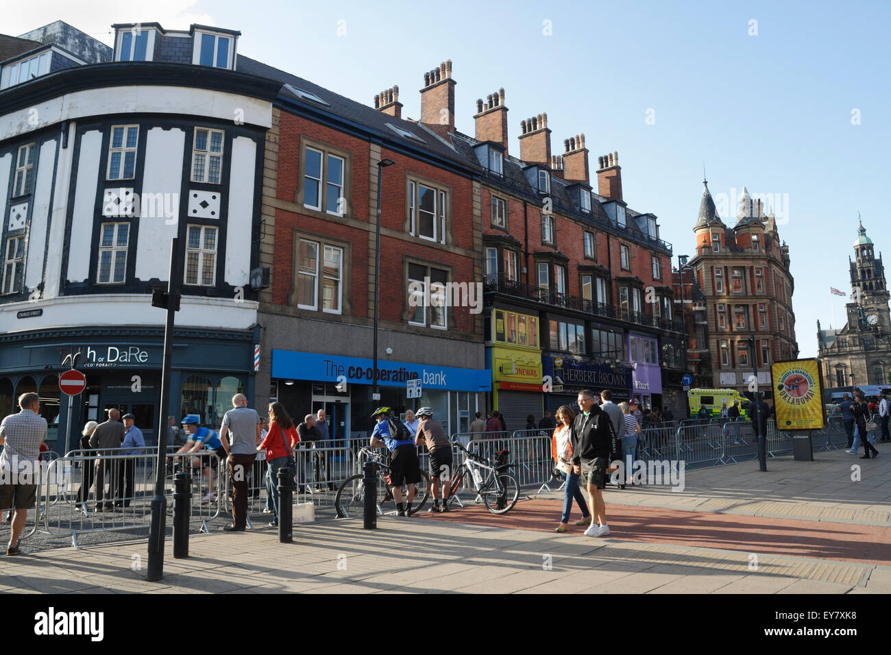 British Cycling Grand Prix, Sheffield City Centre England Großbritannien 2015 Englisches Sportrennen Stockfoto