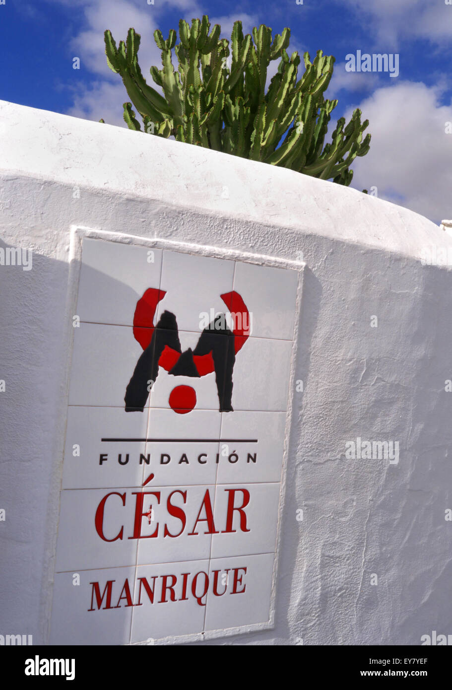 Eingang Cesar Manrique fundacion Haus auf Lanzarote Kanarische Inseln Spanien Stockfoto