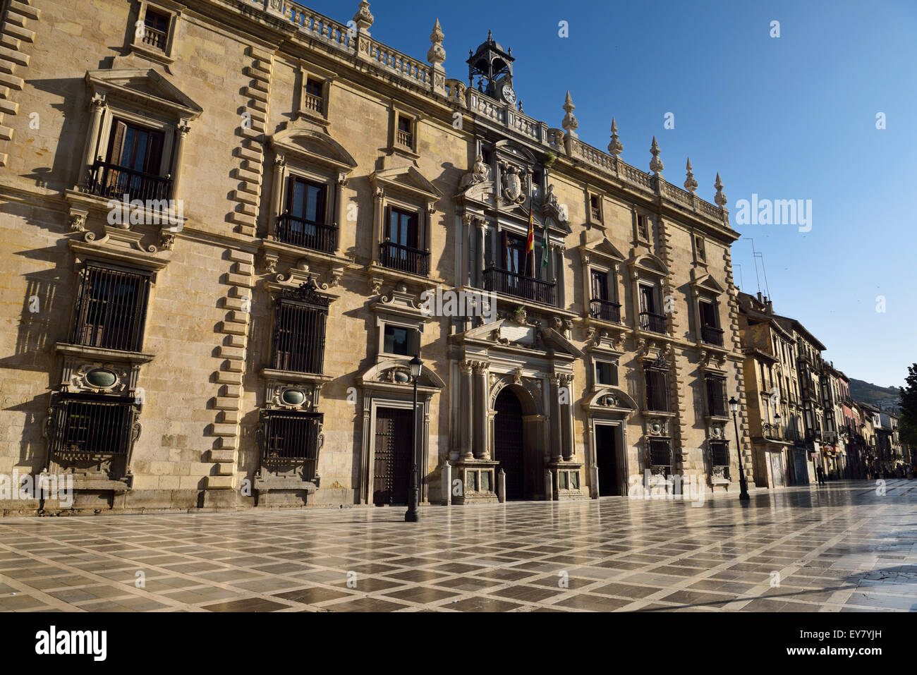 Manieristische Fassade des königlichen Kanzlei von Granada jetzt überlegenen Gerichtshofs Andalusien Stockfoto