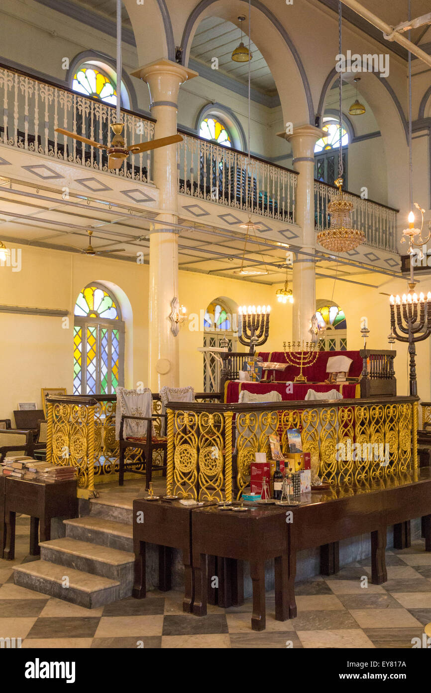 Innenraum der Synagoge Musmeah Yeshua in Yangon, Myanmar Stockfoto