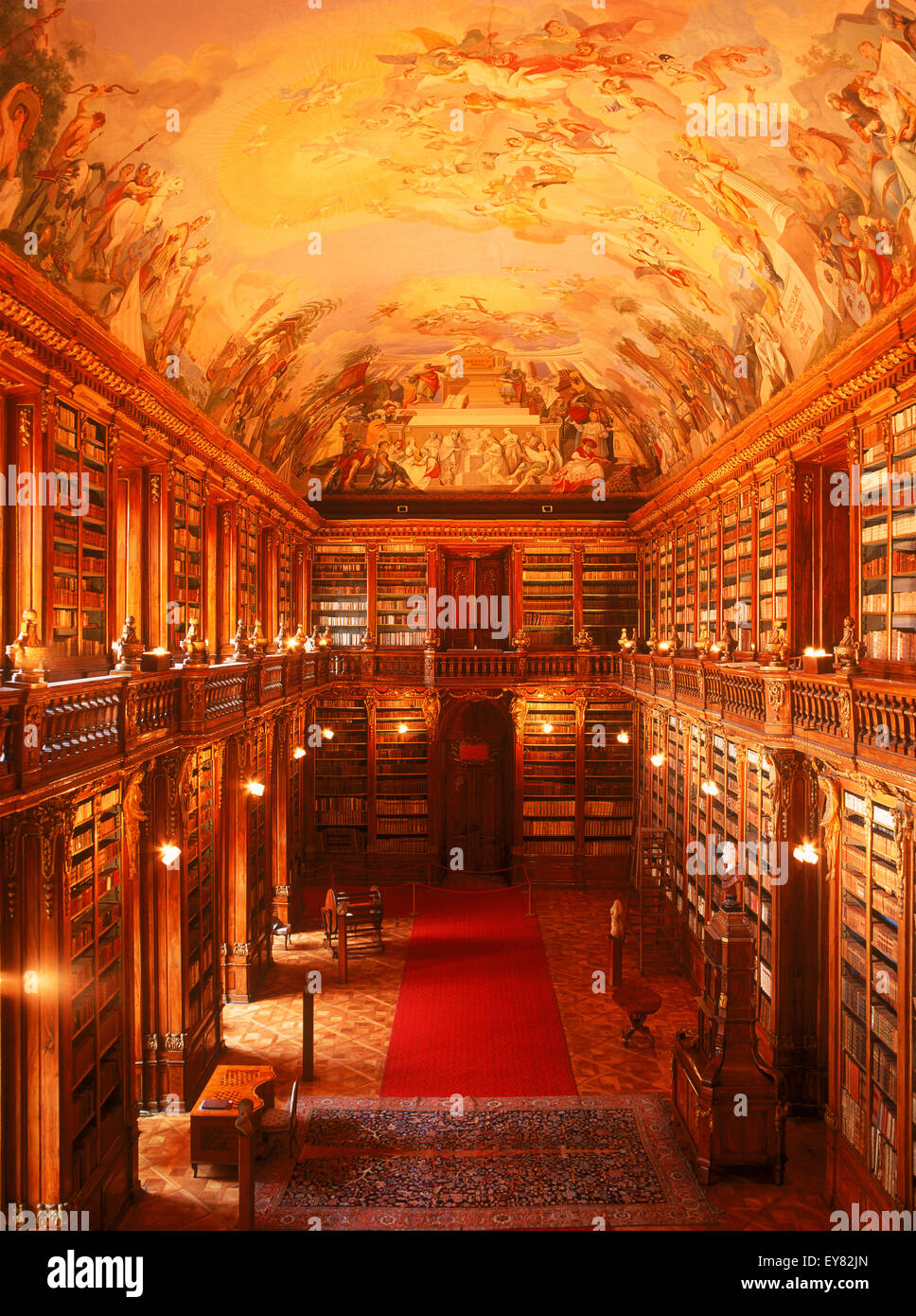 Monumentales Fresko an der Decke des philosophischen Hall in Strahov Bibliothek im Kloster Strahov in Prag Stockfoto