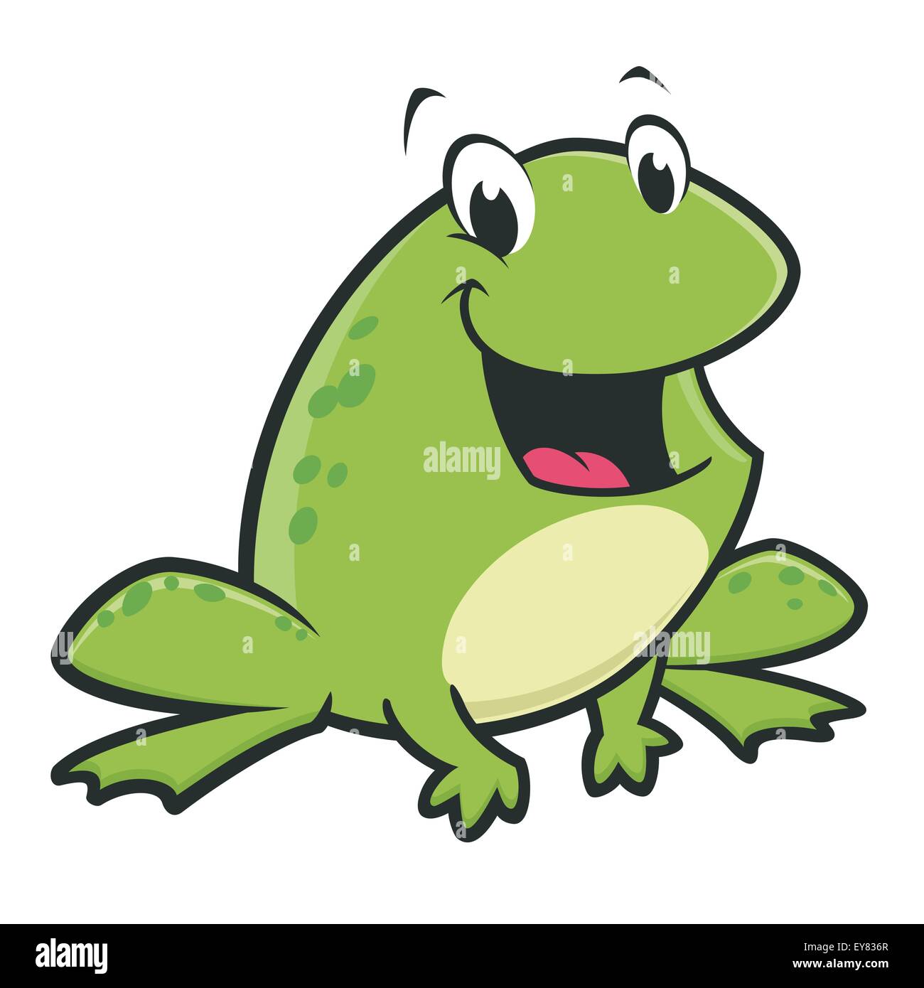 Lustiger Frosch Cartoon Stock-Vektorgrafik - Alamy