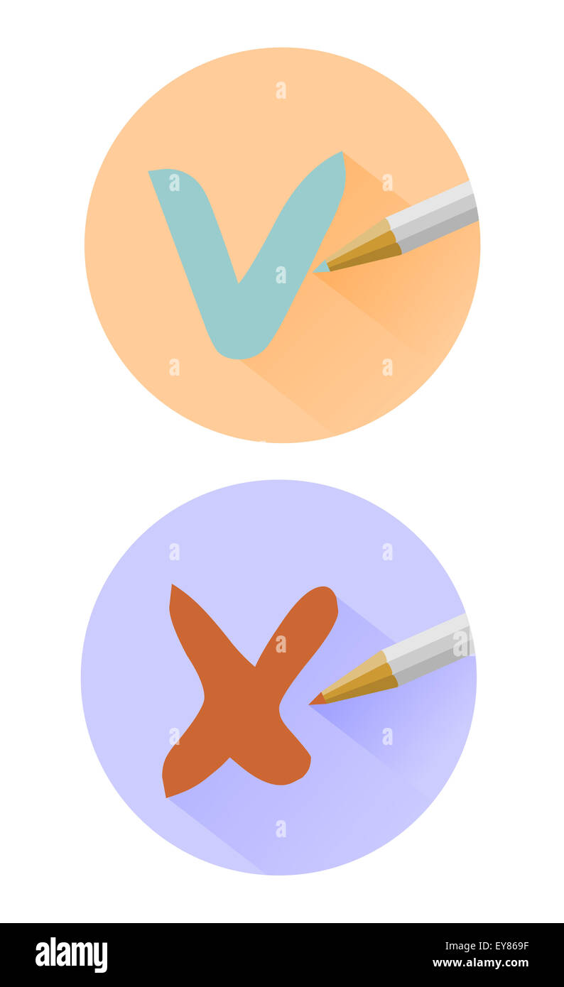 Häkchen Icons set Stockfoto