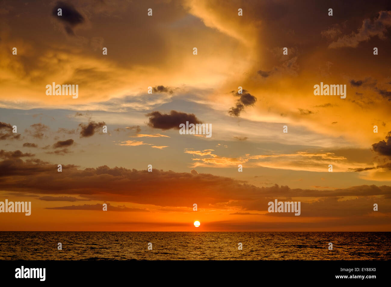 Sonnenuntergang am Boca Grande, Gasparilla Island, Süd-West Florida. Stockfoto