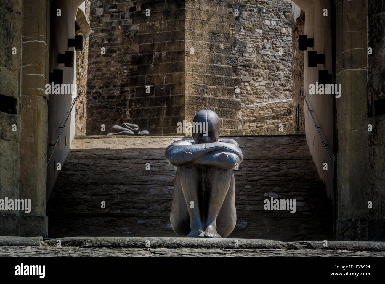 Antony Gormley menschliche Skulpturen-Ausstellung im Forte di Belvedere, Florenz, Italien Stockfoto