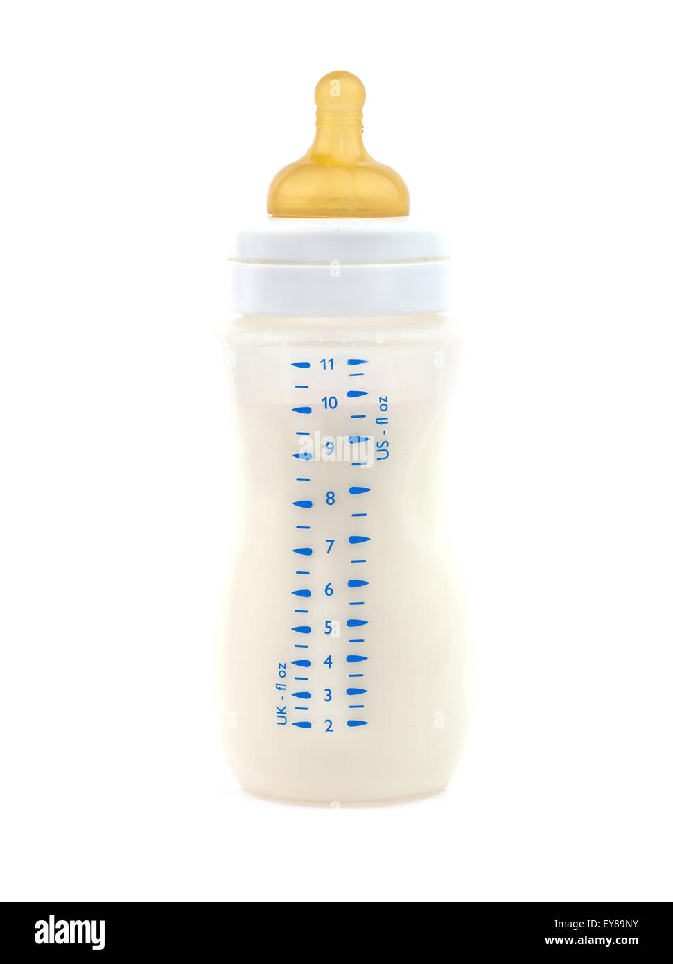 Baby-Flasche isoliert auf weißem Hintergrund Stockfoto