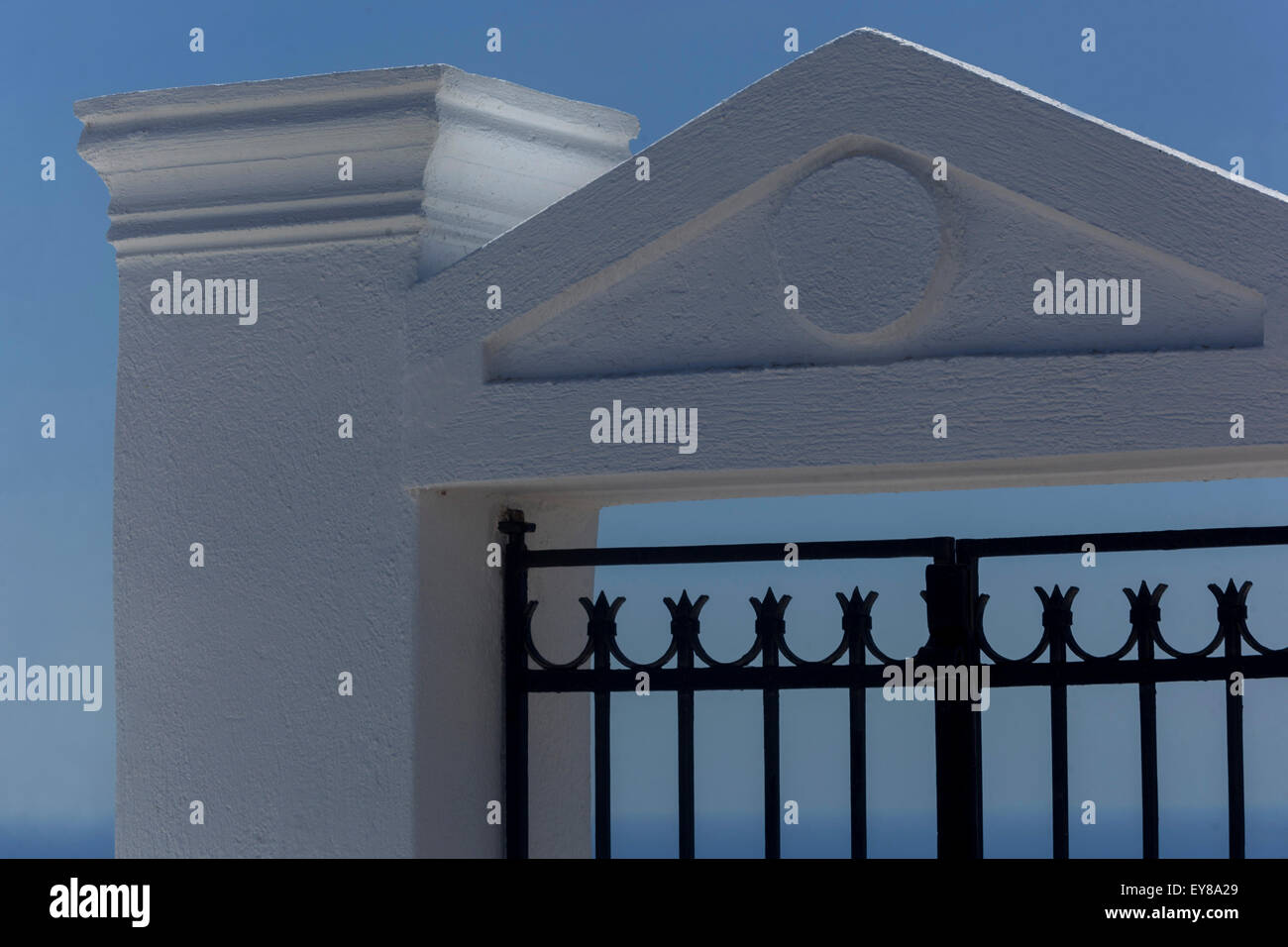 Terrasse, Santorin, Kykladen, Griechenland, Europa Stockfoto