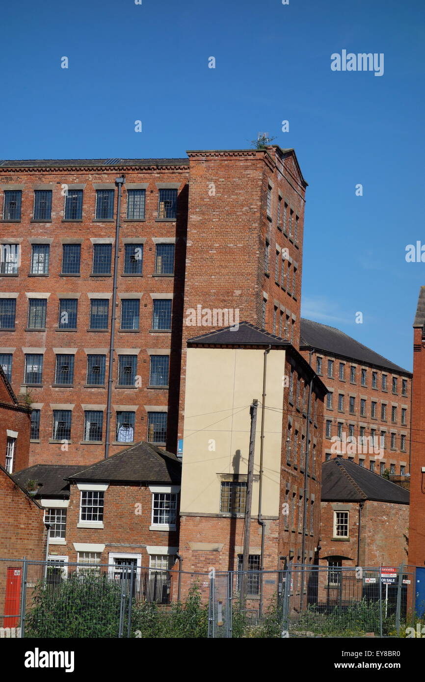 Mischung aus Backsteinbauten Derby Fabriken Gewerberäume inländischen 18. und 19. Jahrhundert Stockfoto