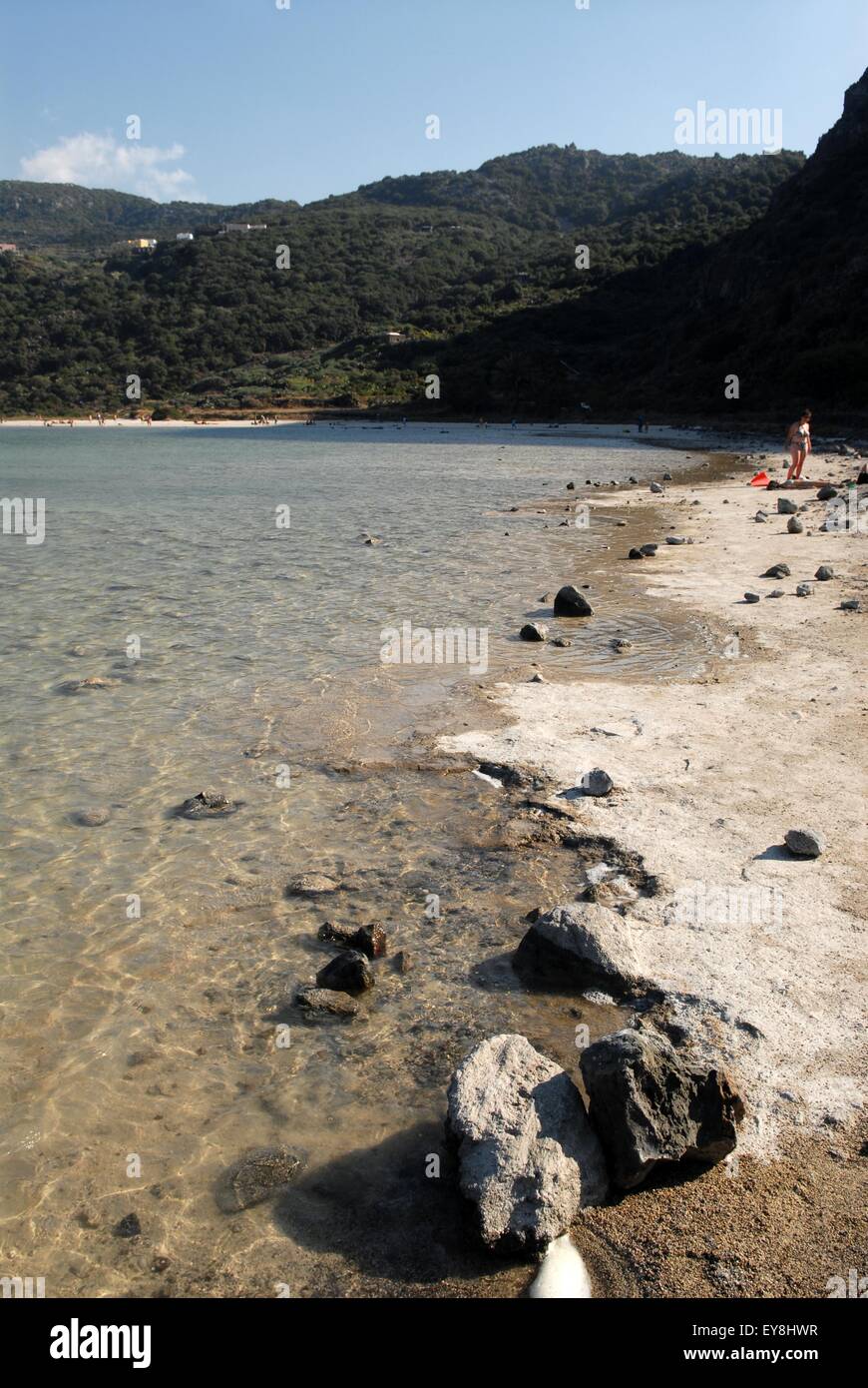 Insel Pantelleria (Sizilien, Italien), See Spiegel der Venus, Vulkansee mit Schlamm Thermen Stockfoto