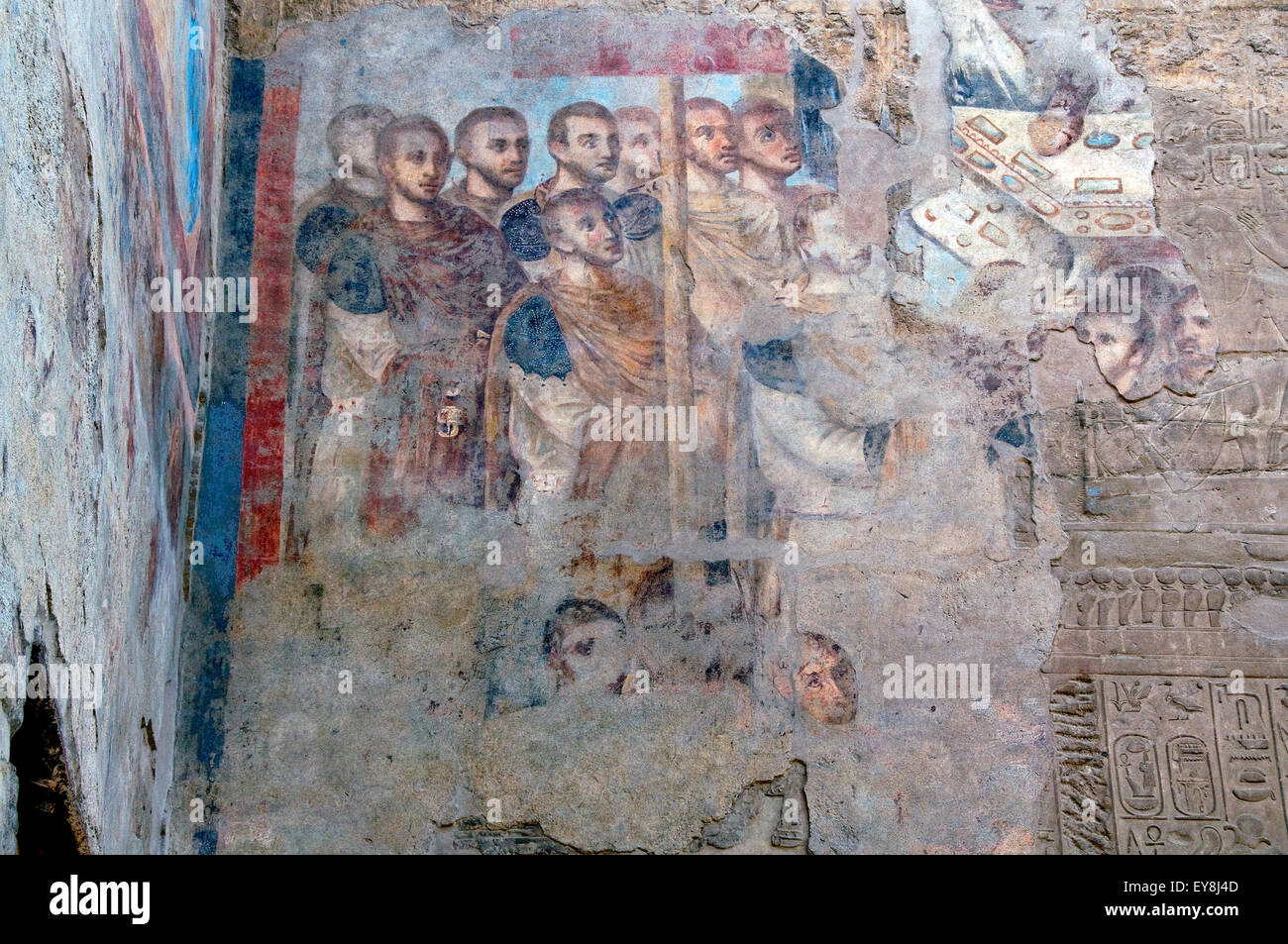 Luxor, Ägypten. Tempel von Luxor (Ipet Resyt): ein Gemälde aus der Römerzeit Stockfoto