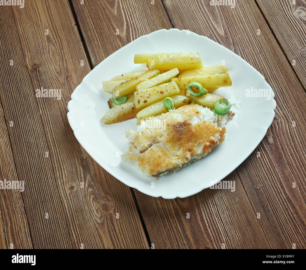 Carpe Frite - gebratener Karpfen. Französische Küche Stockfoto