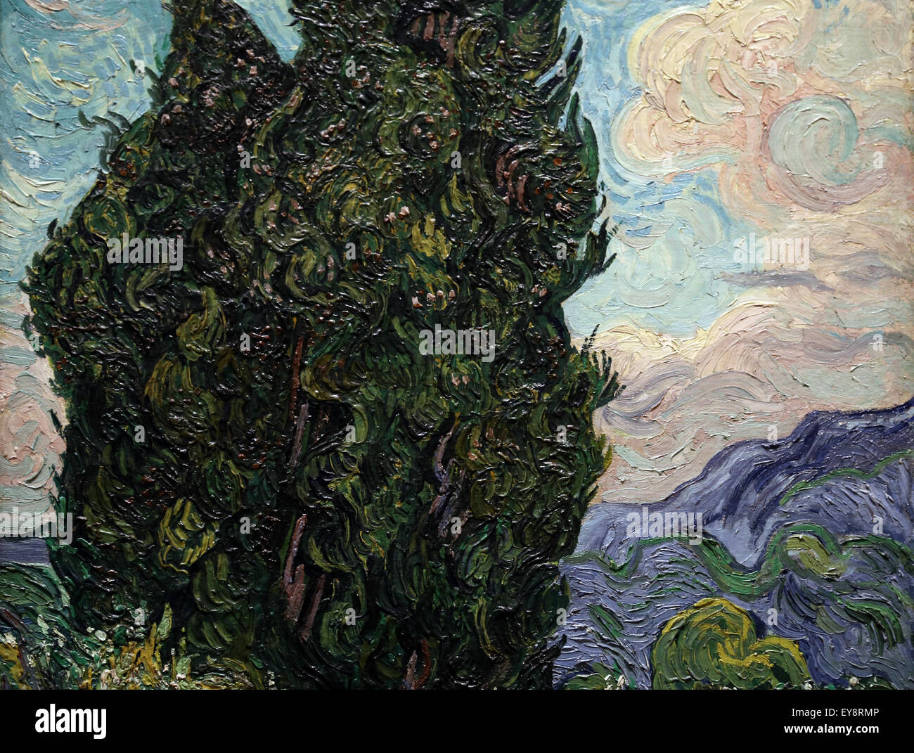 Vincent Van Gogh (1853-1890).  Niederländischer Maler. Zypressen, 1889. Öl auf Leinwand. Metropolitan Museum of Art. NY. USA. Stockfoto