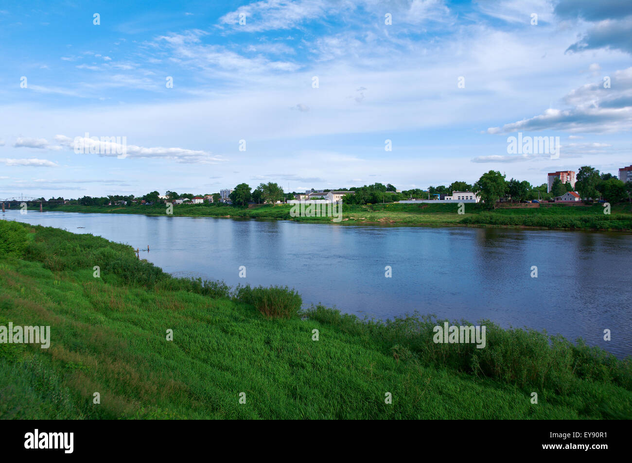 Fluss Zapadnaya Dwina in Polotsk.Vitebsk Region, Belarus anzeigen Stockfoto